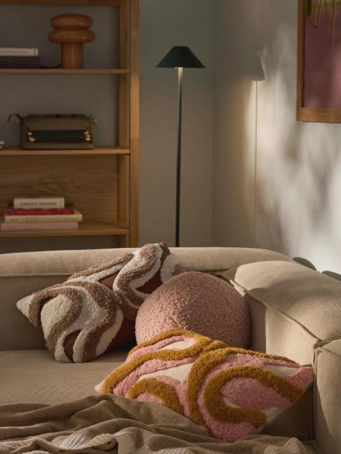 coussins en coton tufté