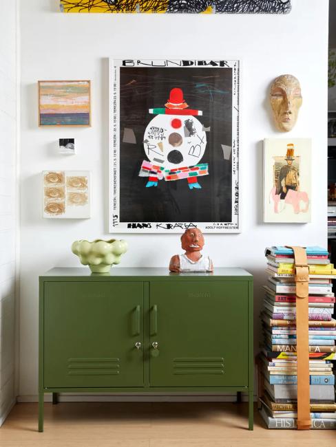 casier en métal style industriel couleur kaki