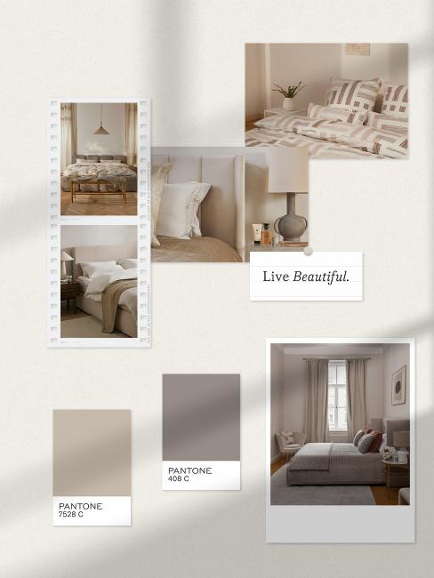 moodboard couleur avec taupe, taupe clair