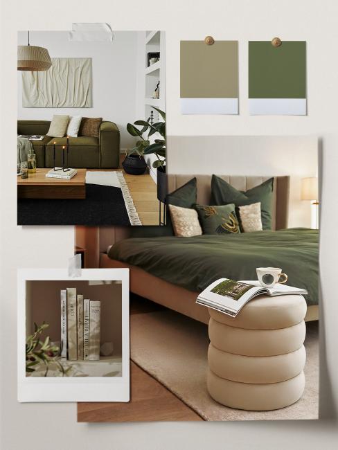 moodboard, vert sauge et kaki