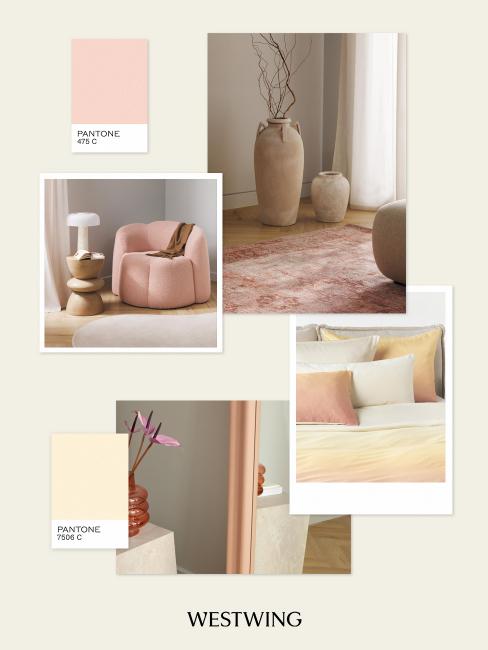 moodboard rose pastel et jaune pâle