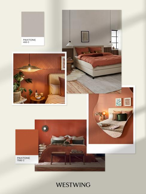 moodboard palette associer la couleur terracotta avec gris
