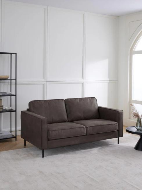 petit canapé en cuir recyclé taupe