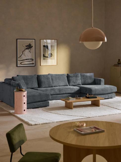 canapé XL bleu gris