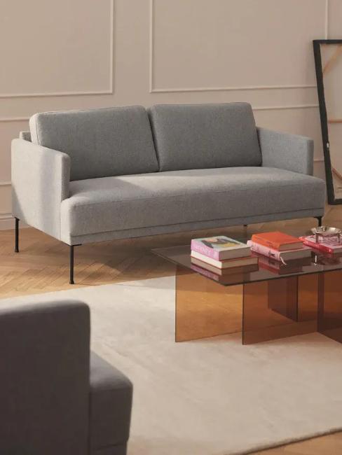 petit canapé 2 places gris dans petit salon
