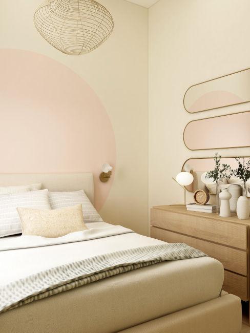 esempio camera da letto con cassettiera in legno