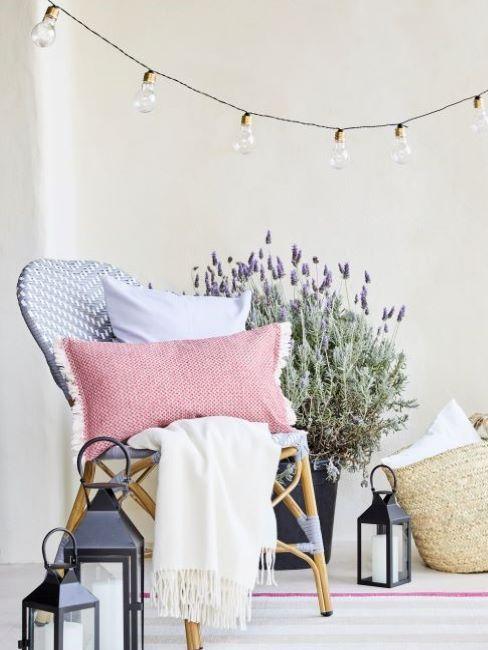 balcone con pianta di lavanda