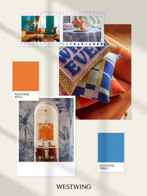 palette arredo blu e arancione
