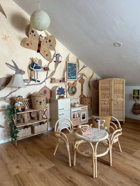 cameretta bambini con carta da parati