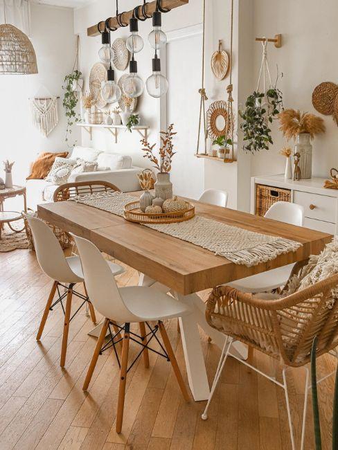 sala da pranzo boho