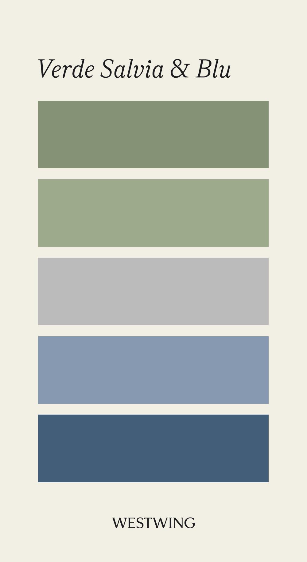 palette e combinazioni di colore per la casa con le pareti verde salvia