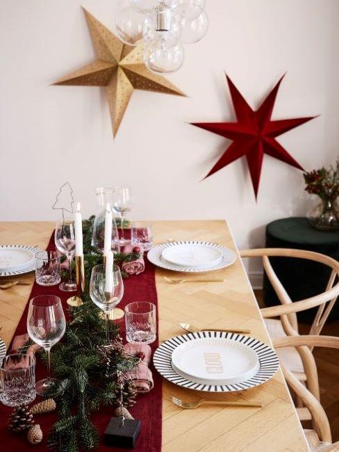 tavola natalizia rosso e oro