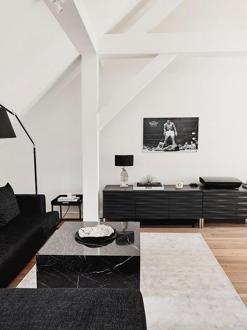 Soggiorno di design in bianco e nero di Westwing-MItgründer Stefan Smalla
