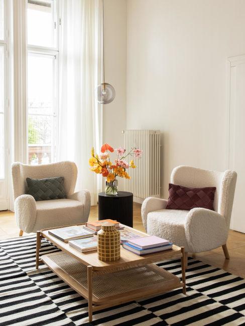 Poltroncine da salotto in pelliccia teddy