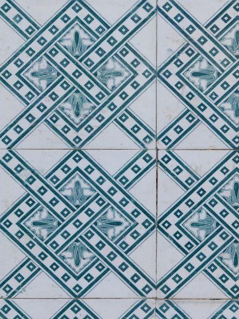 piastrelle mosaico primo piano di piastrelle mosaico bianche e azzurre