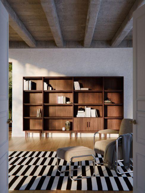 grande libreria in legno di design