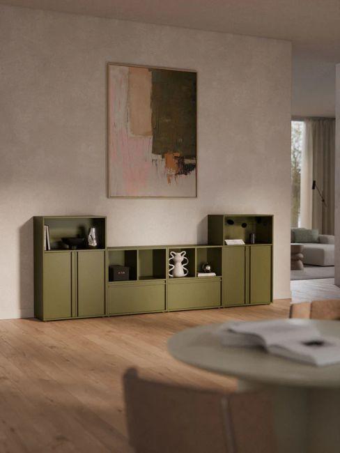 credenza modulare verde oliva