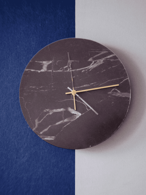 Orologio da parete effetto marmo nero