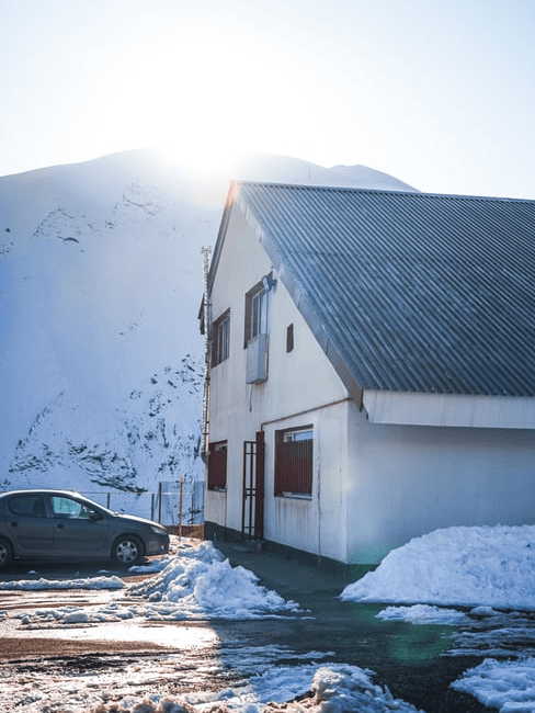 Casa in montagna in inverno