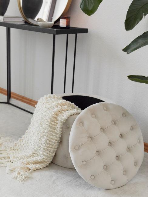 pouf contenitore bianco