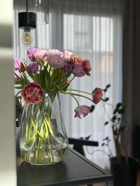 vaso con tulipani