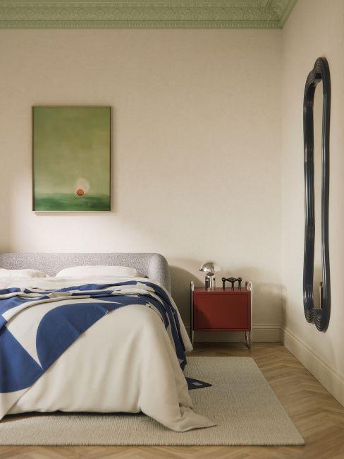 camera da letto soffitto verde