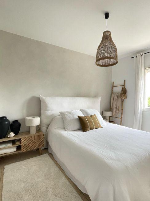 parete camera da letto color tortora