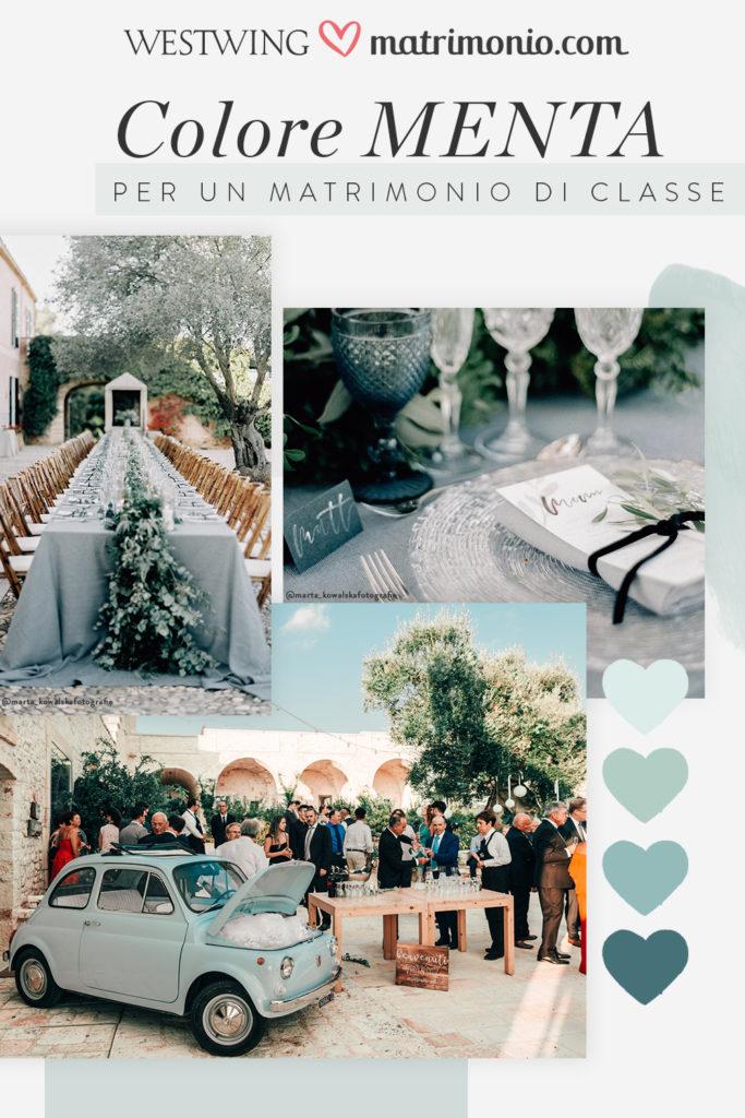 moodboard Colore Menta matrimonio