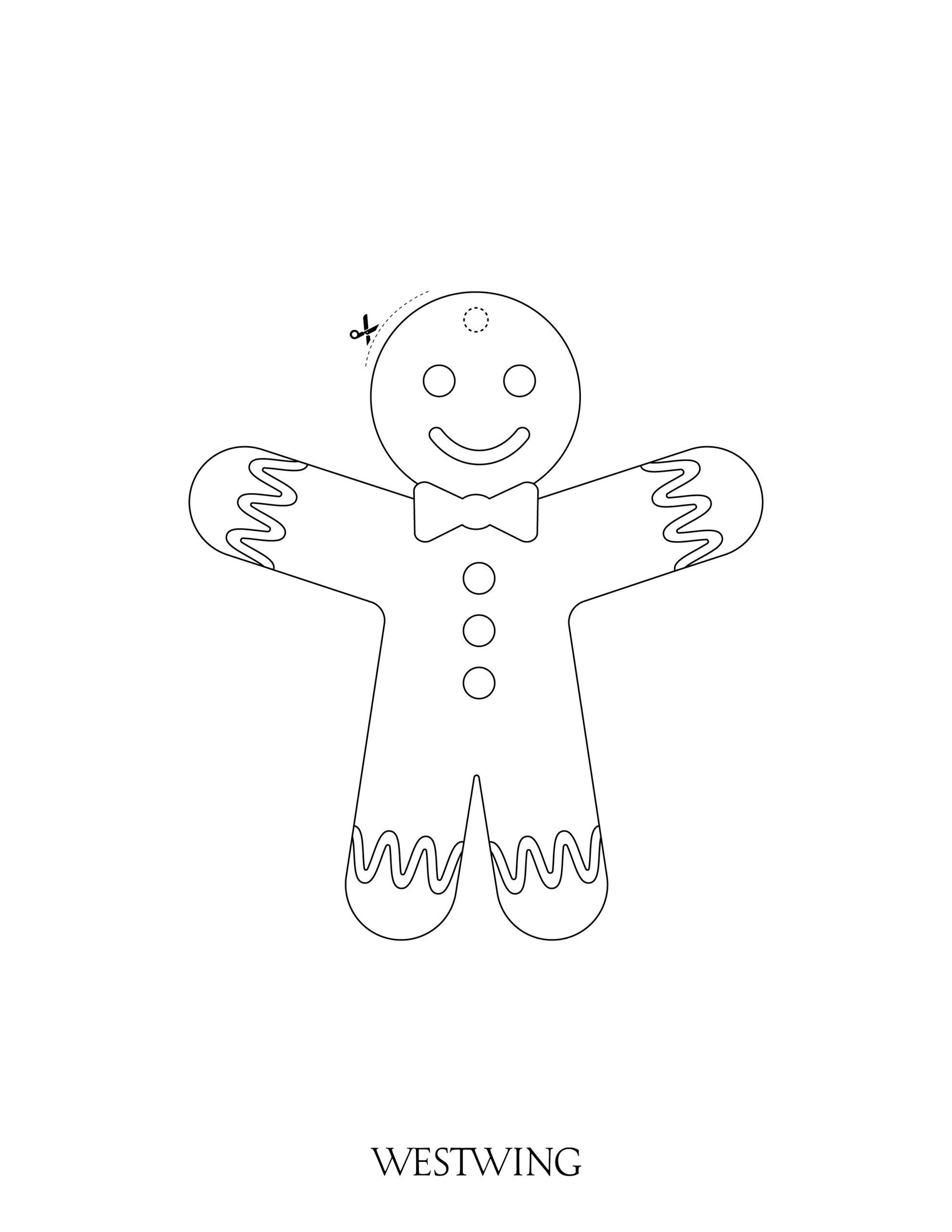 omino di pan di zenzero da colorare