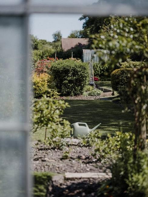 Giardino all'inglese visto dalla serra