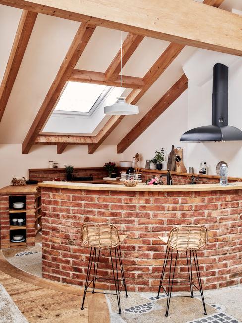 cucina open space stile rustico