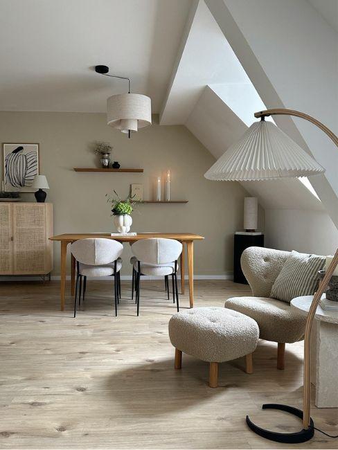 zona giorno in stile nordico