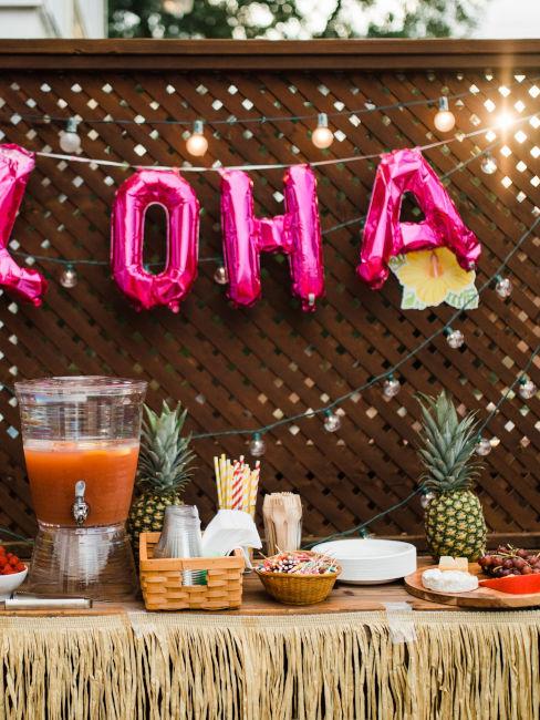buffet per festa in stilehawaiano