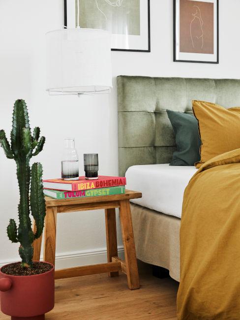 testata letto verde imbottita