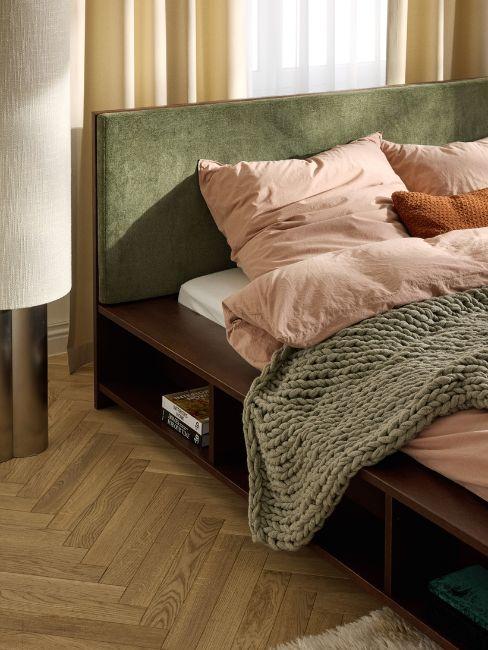 letto imbottito verde