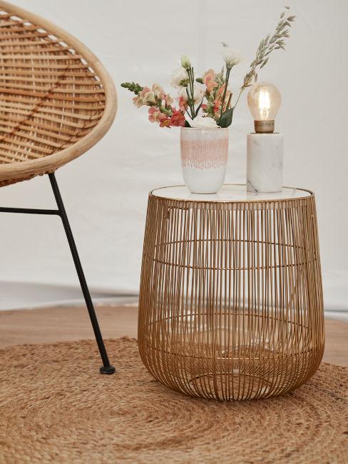 tavolino basso color bronzo