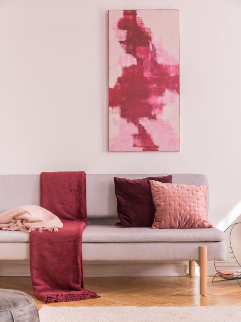 Soggiorno rosa e rosso