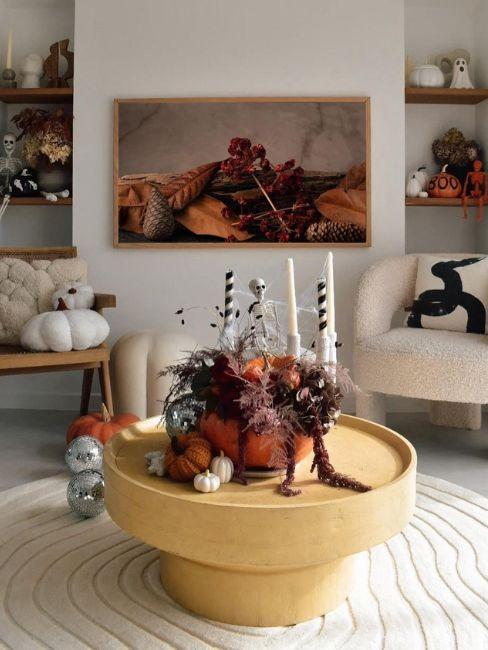 decorazioni autunnali con zucche