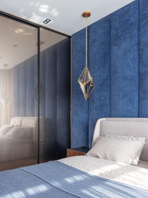 camera da letto blu in stile moderno