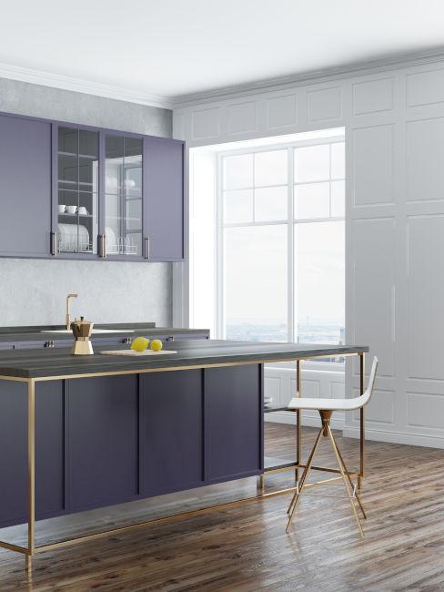 Cucina glamour oro e viola