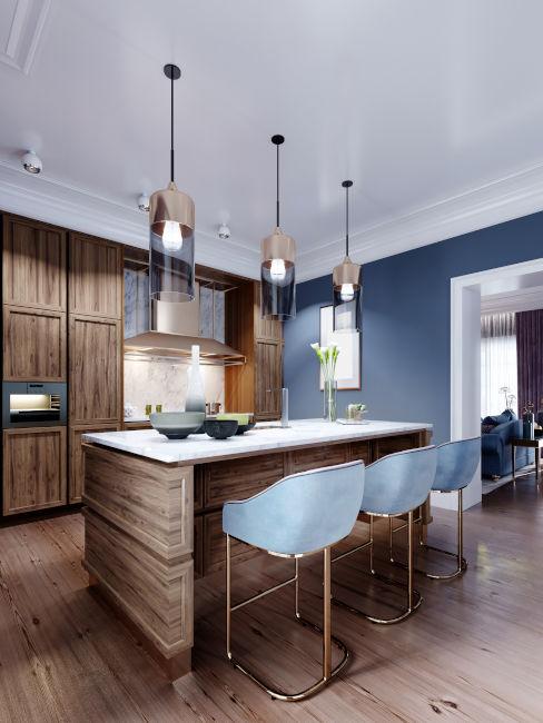 Cucina glamour in legno chiaro