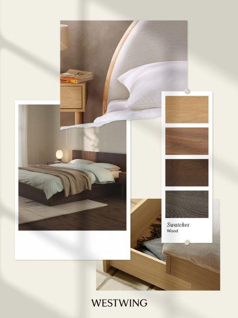 camera da letto beige e legno