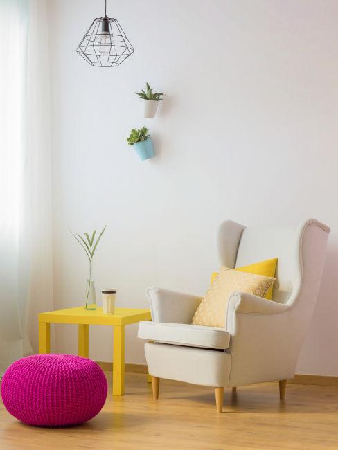 Pouf fucsia crochet
