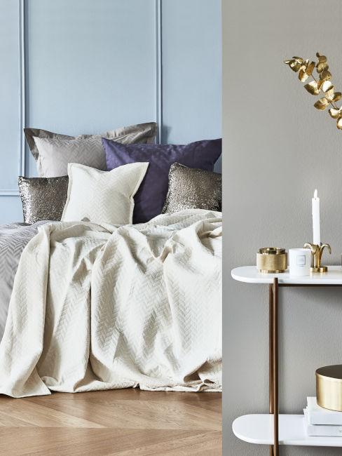 Parete dietro il letto con boiserie