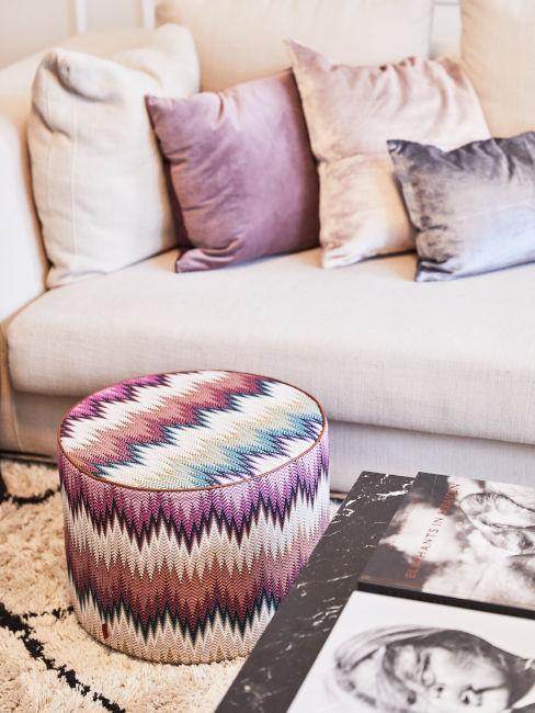 Pouf Missoni viola e azzurro