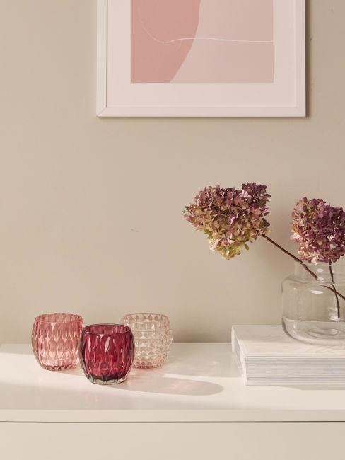Vasetti in vetro rosa