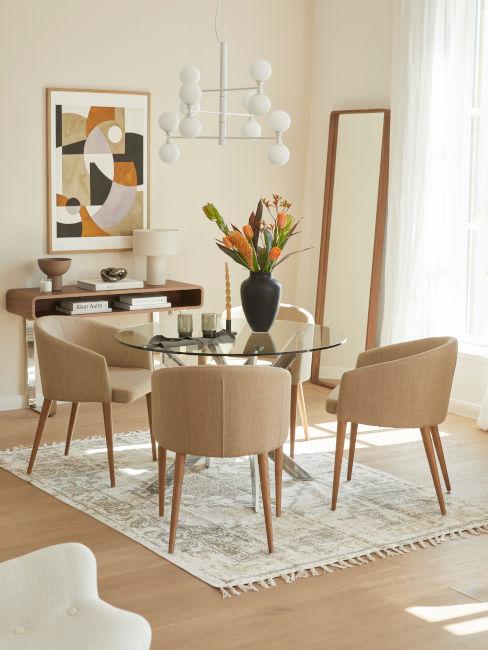 salone con pareti beige