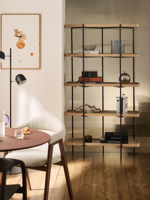 libreria per dividere zona giorno e zona notte