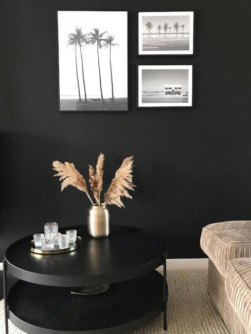 Pareti nere in soggiorno