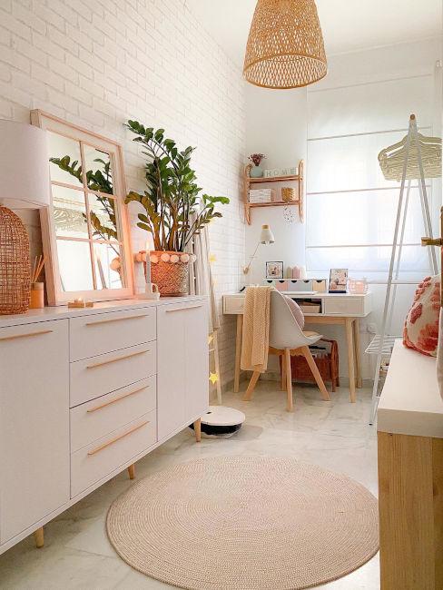 Home office in stile boho chic
